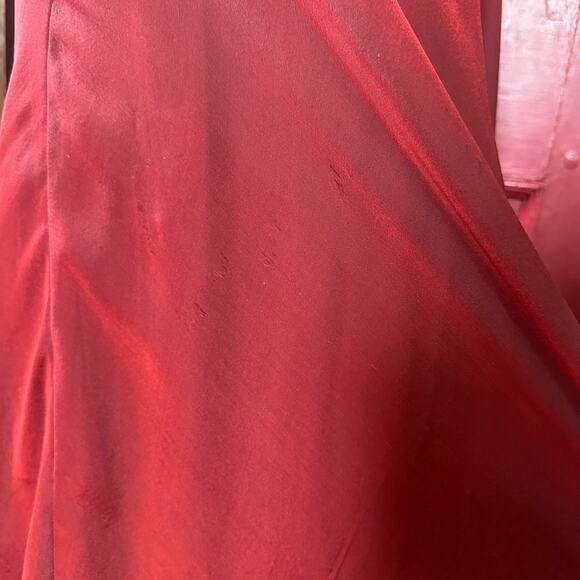 Vintage Formal Red Silk Bias Cut Gown 4 90s Y2K Whimsygoth Vamp She's All That - Picture 12 of 15
